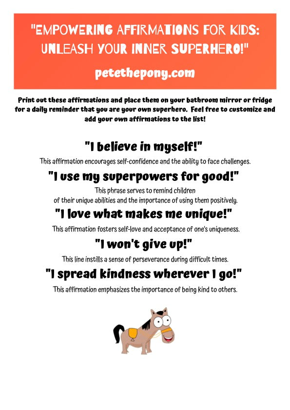 Empower little hearts with Pete the Pony’s wisdom!
