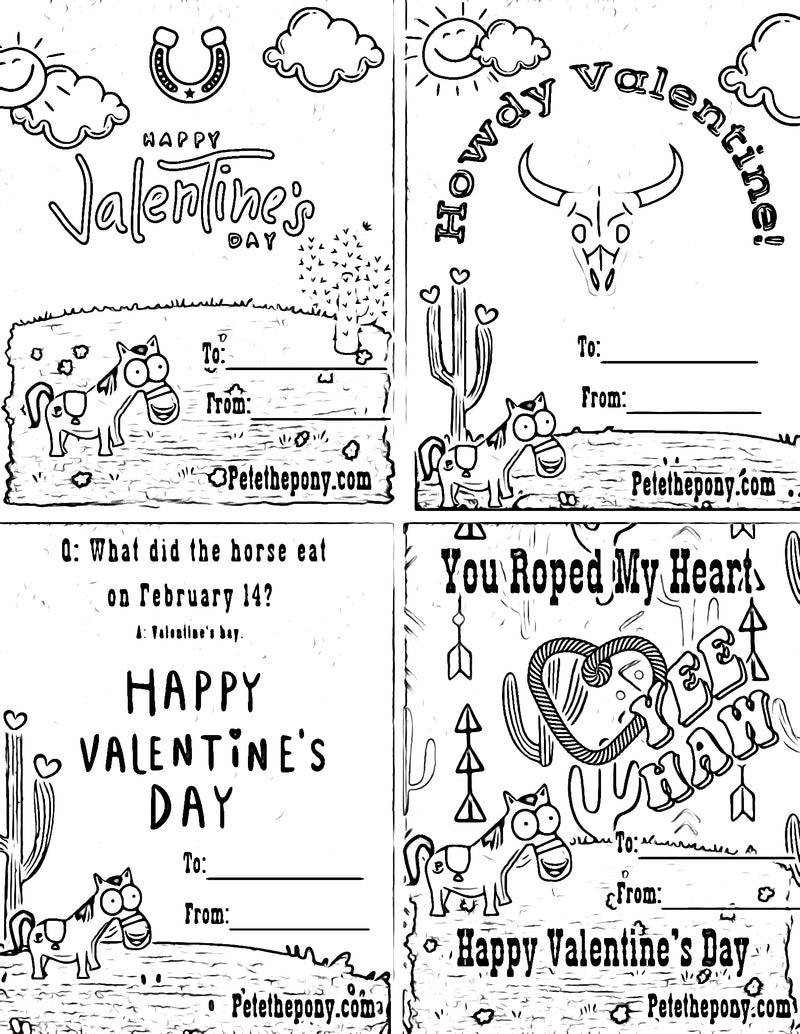 Free Printable Valentine’s Day Cards from Pete the Pony